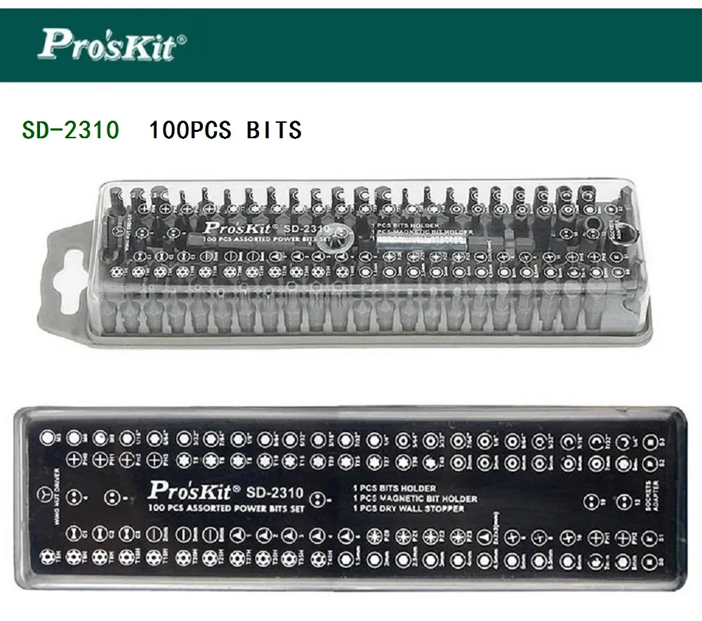 Набор инструментов, 100 шт, разные силовые биты, SD-2310, все в одном наборе, отвертка, обменные биты для DIY, трещотка, инструмент, стальные биты
