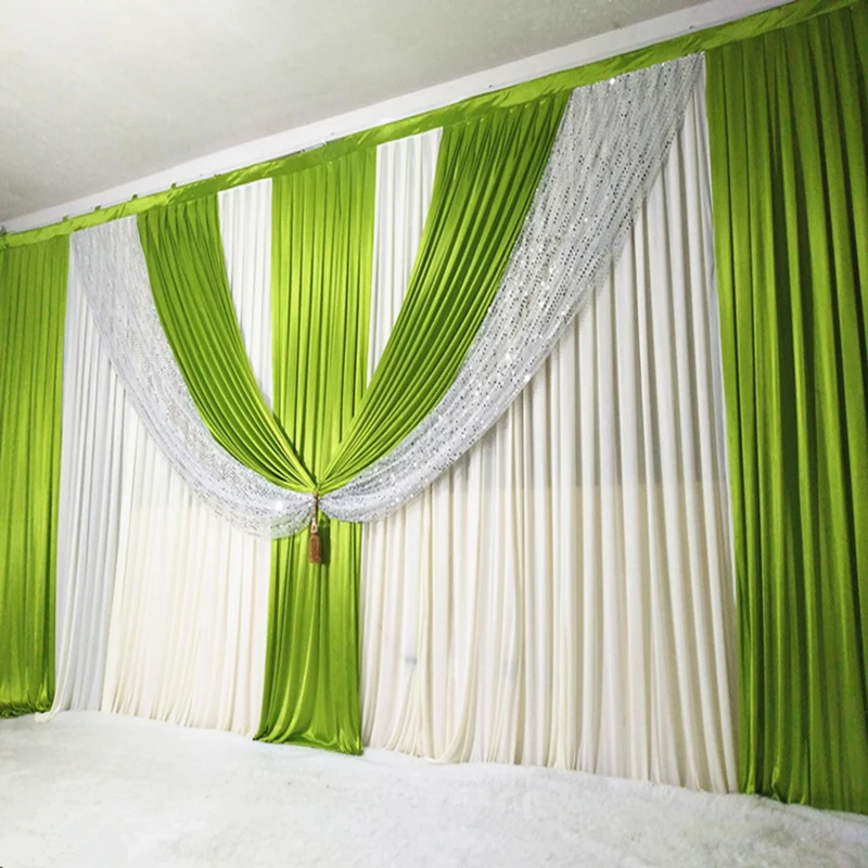 Buy 2018 New Arrival Wedding Backdrop Curtain Green