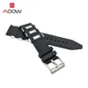Silicone Watchband 20mm 22mm 24mm 26mm Metal Embedding Waterproof Black Rubber Replacement Bracelet Band Strap Watch Accessories ► Photo 2/4