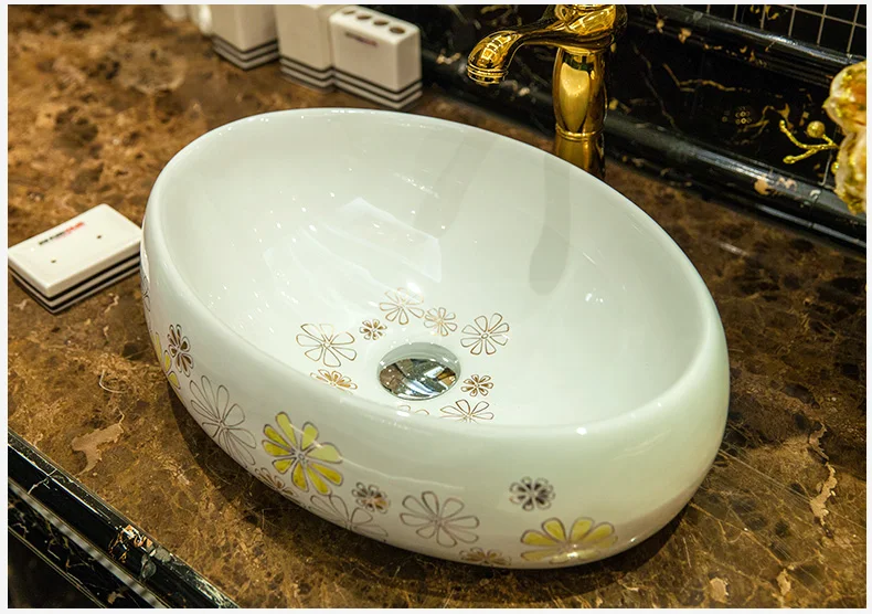 Us 299 0 Small Oval Shape Countertop Ceramic Wash Basin Bathroom Sink China Art In Sinks From Home Improvement On Aliexpress