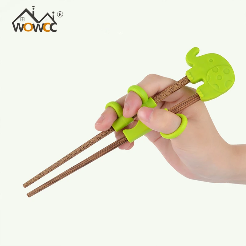 

WOWCC 1Pair Cute Children Chopsticks For Kids Baby Wooden Cartoon Learning Reusable Straw Training Chopsticks Home Baby Products