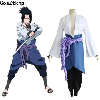 

Naruto Shippuuden Uchiha Sasuke Cosplay Costume Sasuke 3rd Generation Full Set Uniform ( Top + Pants + Skirt + Rope + Armguard )