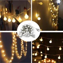 10 м 100 светодиодный светильник с рождественским шаром, сказочный светильник s 110 В 220 В, светодиодный светильник-гирлянда, Свадебный Декоративный светильник s для украшения дома, сада, дерева