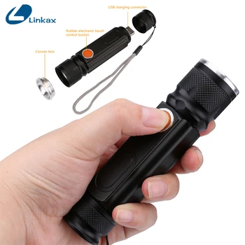 

Lumiparty USB Rechargeable 5000lm COB T6 LED Flashlight with Magnet XM-L T6 Handy LED Flashlight Flash Light Pocket Torch