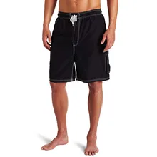 Для мужчин однотонный Цвет Противоугонный карман свободного покроя показать линию на эластичном поясе Пляжные шорты купальник для серфинга Быстросохнущие шорты V10