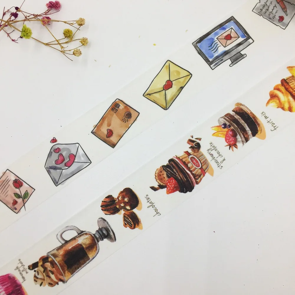 

Beautiful 30mm*5m high quality washi paper tape/Lovely Dessert and Love Envelope masking japan washi tape