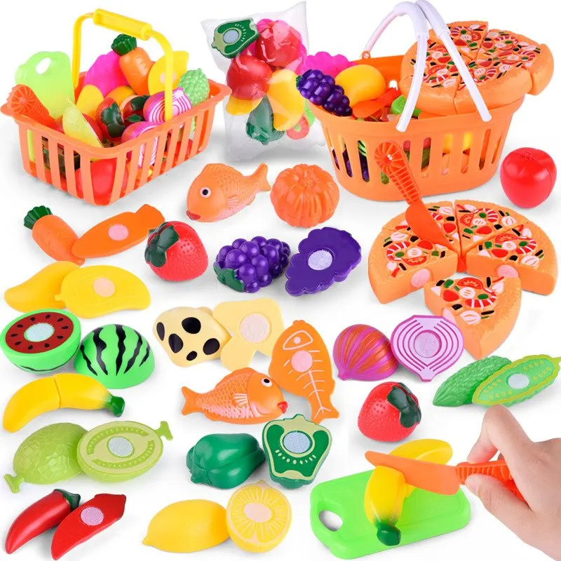 24 шт./лот дети ролевые игры дом игрушка резка фрукты пластик овощи еда Кухня Детские классические развивающие игрушки