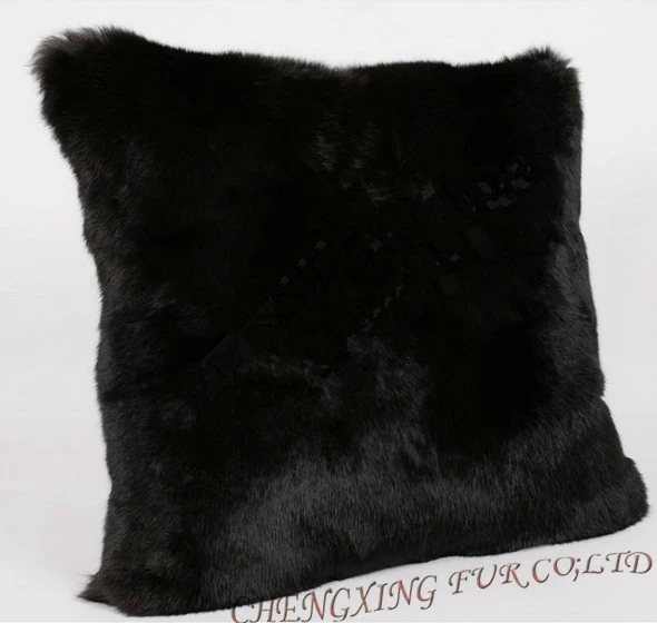 Free Shipping CX-D-39B/Z Soft Classic Genuine Rabbit Fur Cushion 3