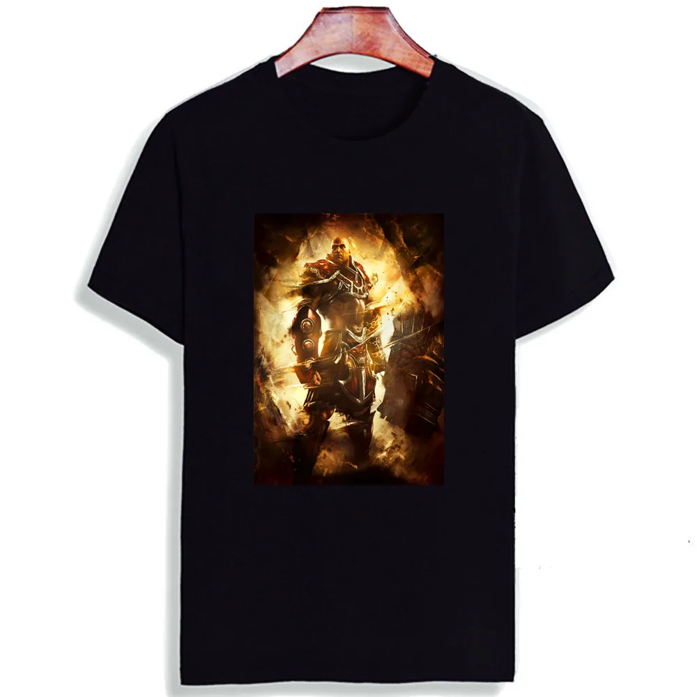 

Fashion Short Sleeve T Shirt Men God Of War Video Game Printed 100% Cotton Top Tees Men Casual O Neck T-Shirt Unisex TShirt