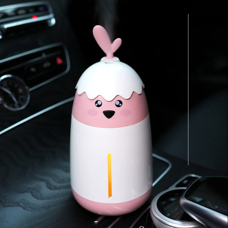 

Portable Mini Cartoon Chick Air Humidifier Car Home Aromatherapy Diffuser Purifier LED Light Hot Sale