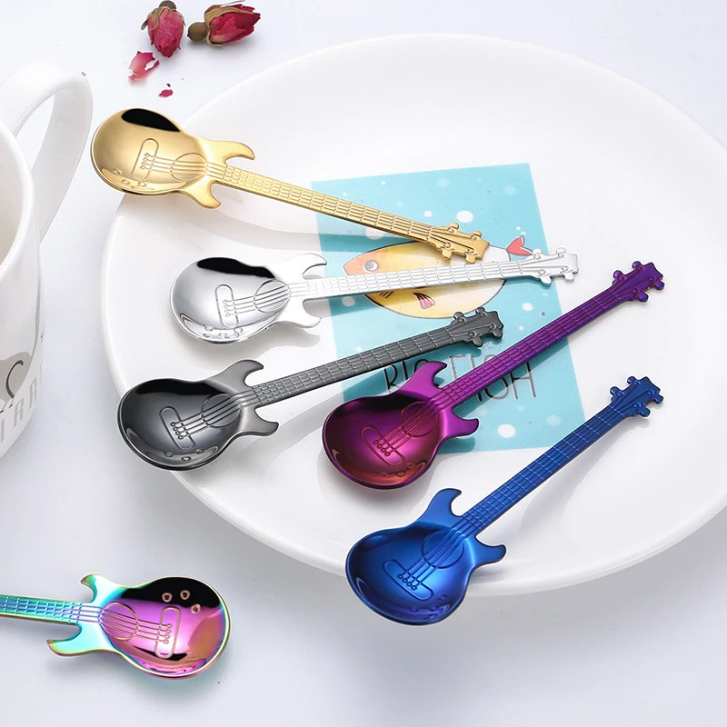 guitar coffee spoon wedding cutlery set  (1)