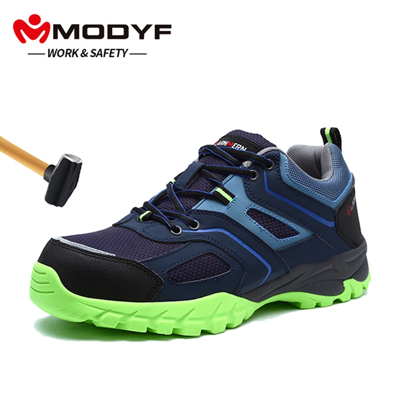 

MODYF Men's Steel Toe Work Safety Shoes Lightweight Breathable Anti-Smashing Anti-puncture Non-Slip Reflective Casual Sneaker