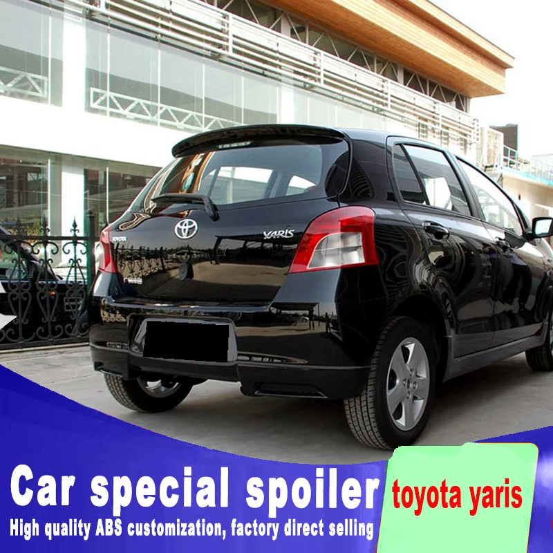 

For toyota Yaris spoiler 2008 2009 2010 2011 2012 2013 2014 year high quality ABS Primer Tail Trunk Lip Wing Rear window Spoiler