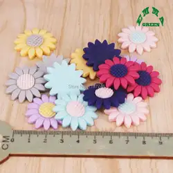 28 мм 30 шт плоский задний Подсолнух кабошон в виде цветка Kawaii DIY художественное украшение из полимерного материала скрапбукинга аксессуары