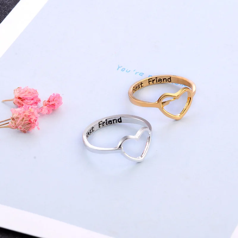 Дропшиппинг золото/сердечко серебряного цвета в форме кольца для женщин лучший друг минимализм любовь кольцо женские ювелирные изделия