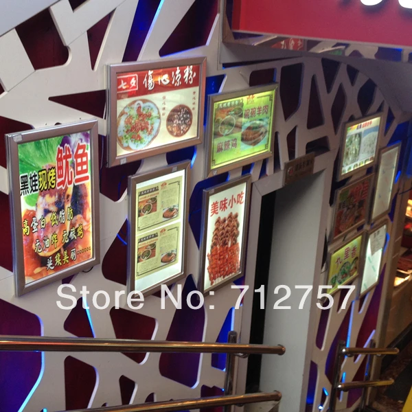 outdoor aluminum frame wall mounted led light box signs on