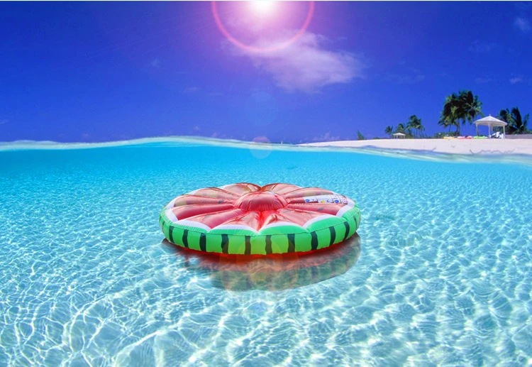 Huge swimming ring pool vison inflatable party toys air diameter 1.4m watermelon bed float accessories tube Beach  (3)