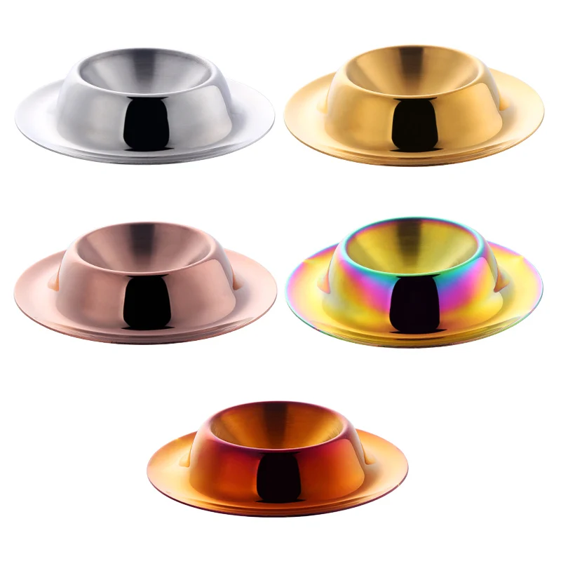 Egg Cup Holder Stainless Steel Egg Tray Kitchen Utensil Breakfast Pudding Egg Cup Golden Caviar Sauce Cup Handy Kit Dinnerware