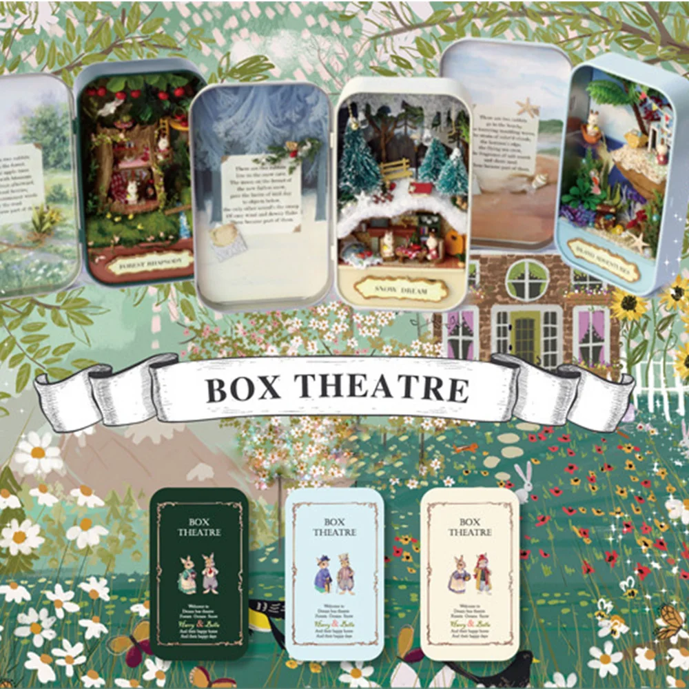 

Box Theatre Romantic Theme Miniature Scene DIY Mini Doll House 3D Wooden Miniature Puzzle Toy Decor Collection Gift Toy
