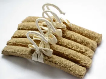 

[Free Shipping] Natural Linen Padded Clothes Hangers for Adults,38cm (20 pieces/ Lot)