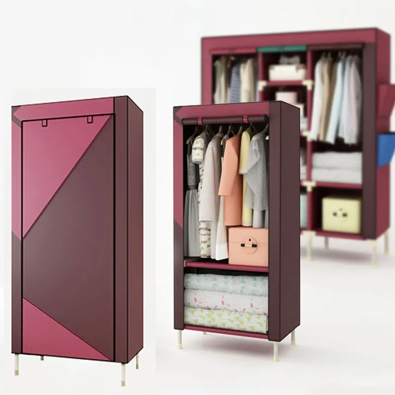 Reinforcement Thicken Cloth Wardrobe Steel Pipe DIY Student Wardrobe Closet Clothing Storage Cabinet High Quality Home Furniture Reinforcement Thicken Cloth Wardrobe Steel Pipe DIY Student Wardrobe Closet Clothing Storage Cabinet High Quality Home Furniture