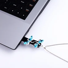 Real Capacity Crystal Diamond Dragonfly USB Flash Drive 128GB Pen Drive 8GB 16GB 32GB 64gb Necklace Jewelry USB Memory Stick