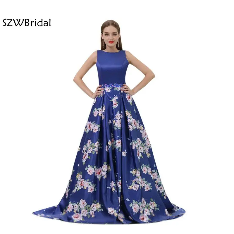 

New Arrival Royal Blue A-line Evening dress 2020 Cap sleeve abiye Vestido de festa longo Abendkleider evening party Gown