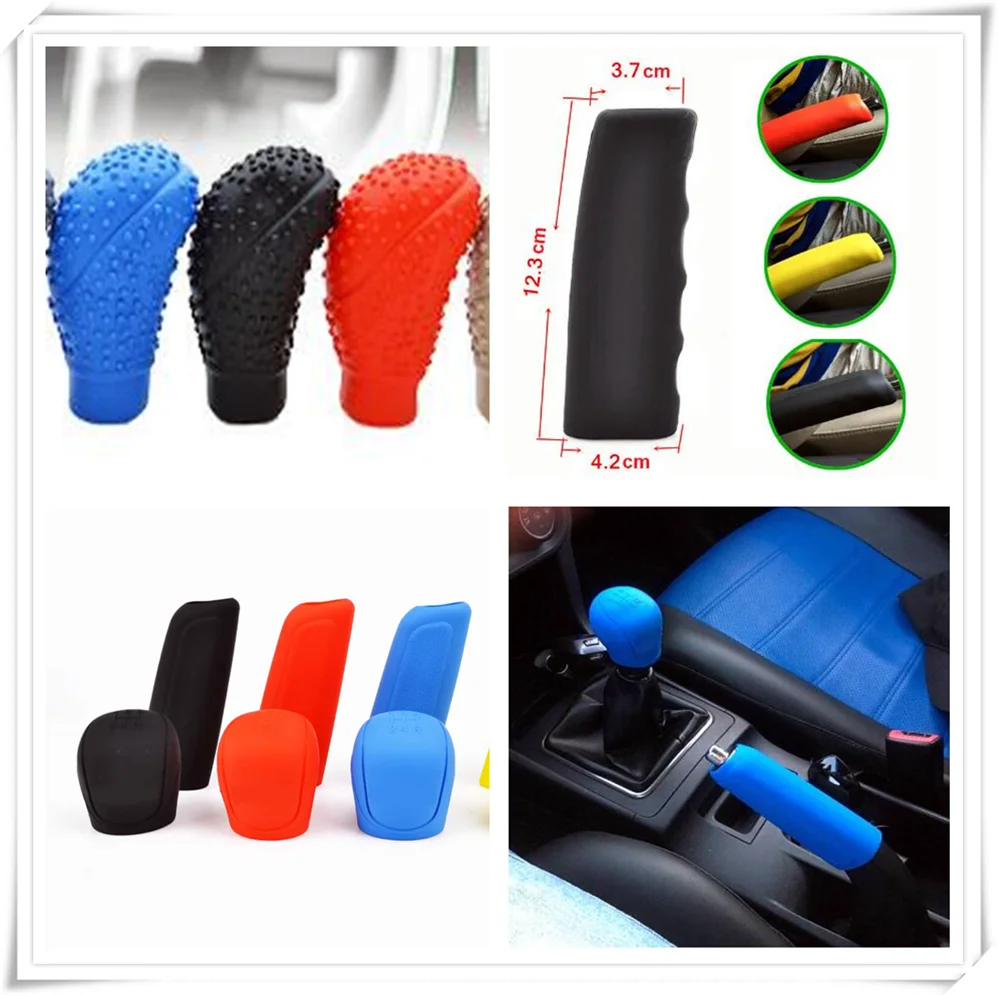 

Car rubber Shift Gear Knob Cover Handbrake Protector for Jeep Renegade Cherokee Wrangler Compass Patriot Santafe i20 i30