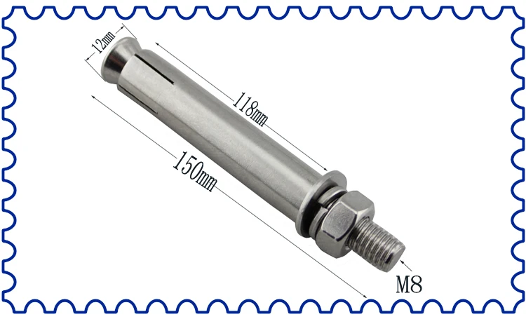 M8 нержавеющий Морской болт Расширения Винт анкер внешний шестигранник встроенный рукав бетонный анкерный болт