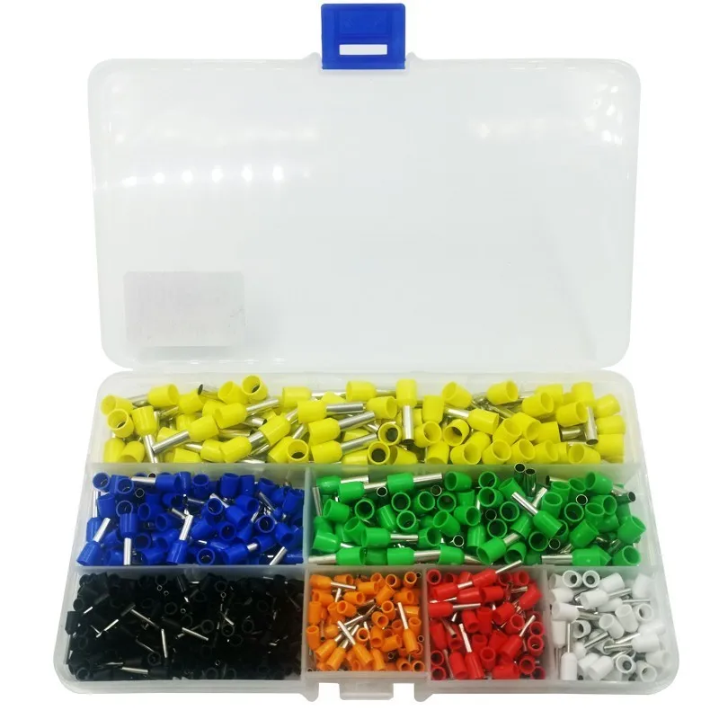 

800Pcs/Box E0508 E1008 E1508 E2508 E4009 Insulated Ferrules Terminal Block Cord End Wire Connector Electrical Crimp Terminator
