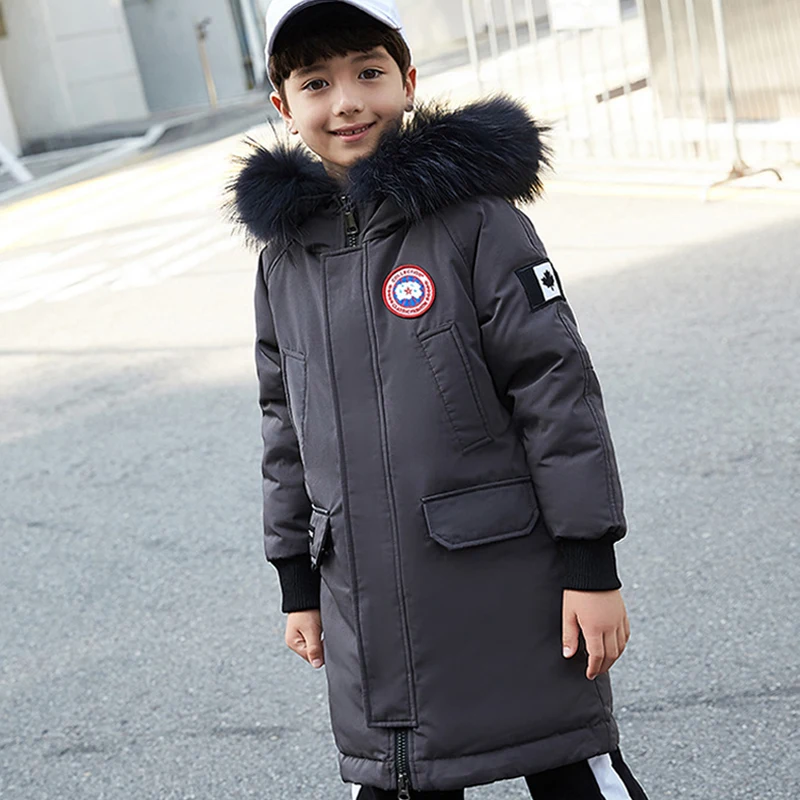 

Duck Down Jacket Boy Warm Kids Winter Coat Long Parkas 8 10 12 14 16 years Children Outlet