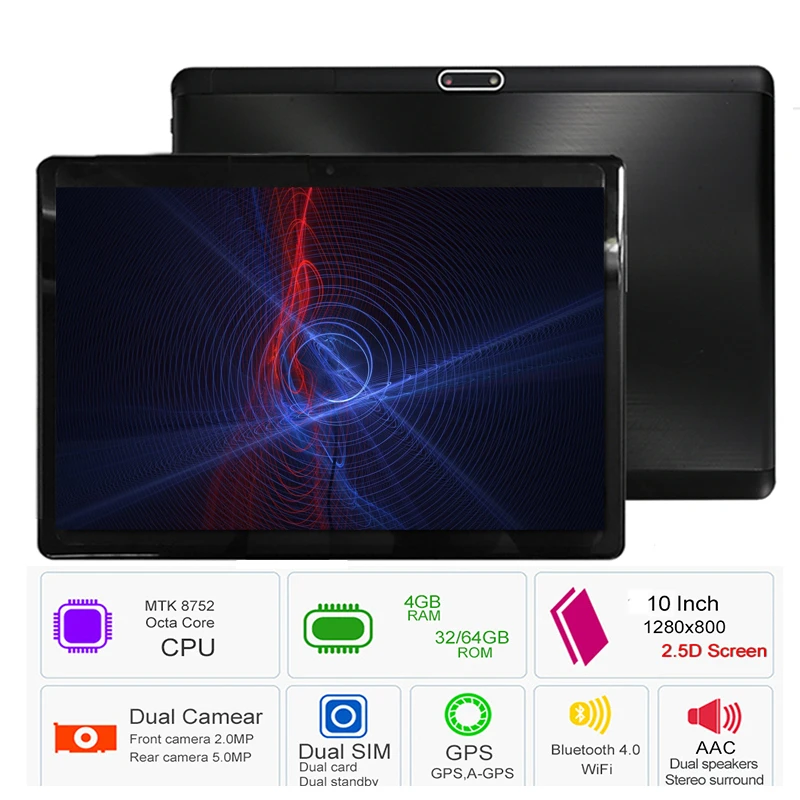 

Free Shipping S119 10.1' Tablets Android 8.0 Octa Core 32GB 64GB ROM Dual Camera 8MP Dual SIM Tablet PC Wifi GPS bluetooth phone