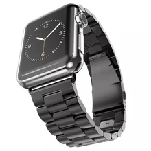 Inoxydable montre en acier bande pour apple watch de courroie de bande avec connecteur fermoir remplacement pour apple watch sangle boucle sangle