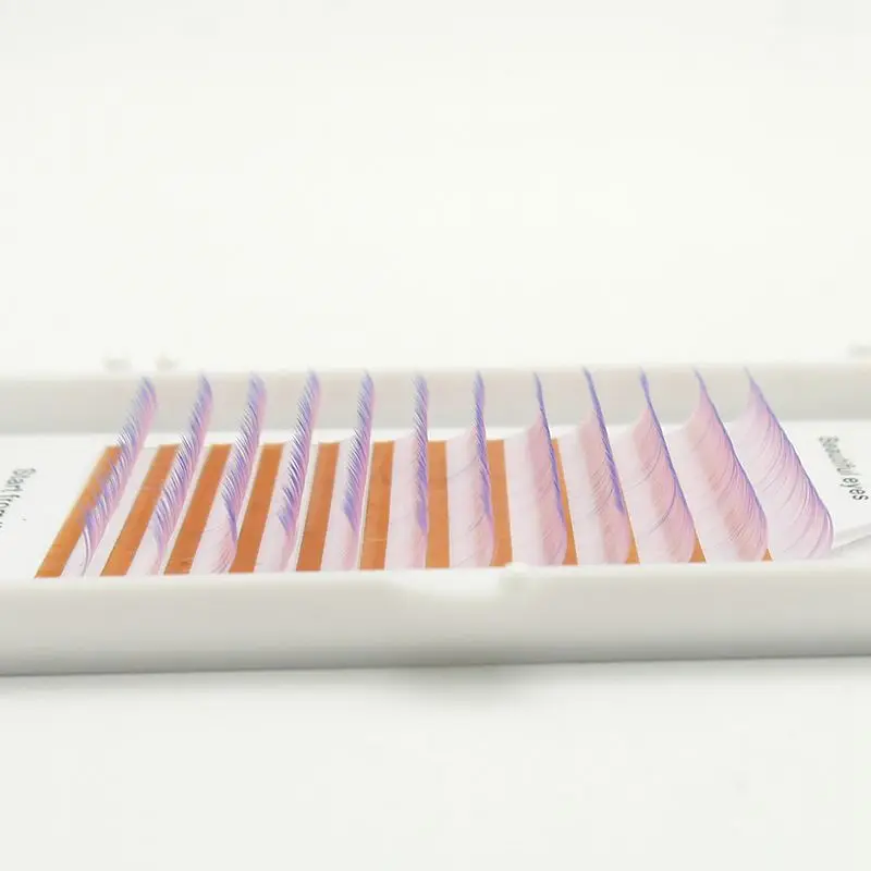 

HBZGTLAD New C/D curl 0.07/0.1mm 8-14 false lashes white+purple eyelash individual colored lashes Faux volume eyelash extensions