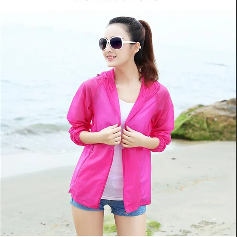 2018 Summer Sun Protection Jacket Thin Coats Hooded Transparent Long