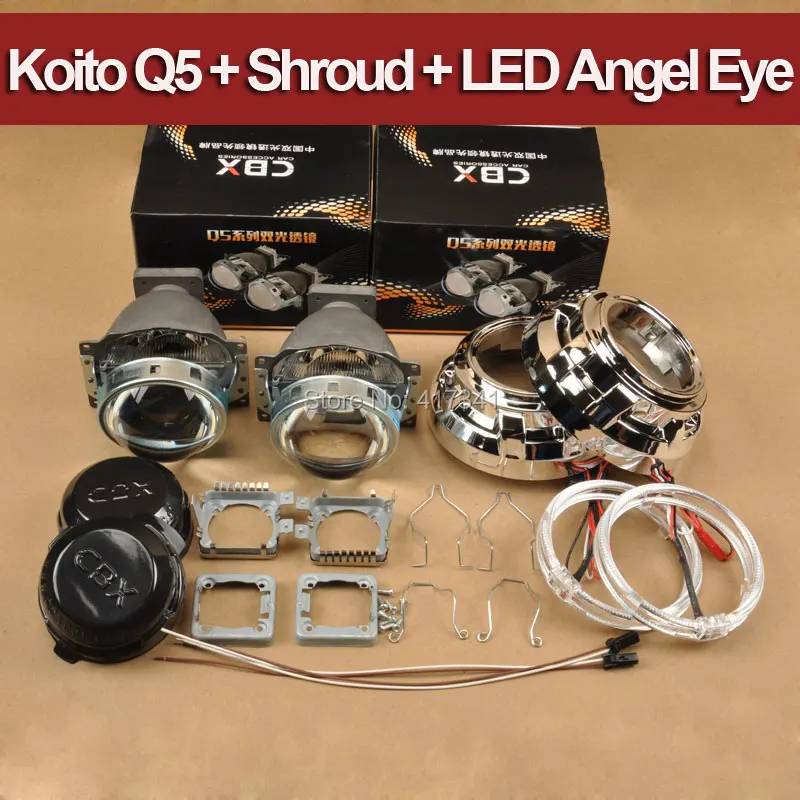 Фары автомобиля 3 дюймов Които Q5 Би-Ксеноновые HID проектор объектив с ЛРК + проектор маски + яркий светодиодный глаза Ангела Halo кольцо Фары автомобиля 3 дюймов Които Q5 Би-Ксеноновые HID проектор объектив с ЛРК + проектор маски + яркий светодиодный глаза Ангела Halo кольцо