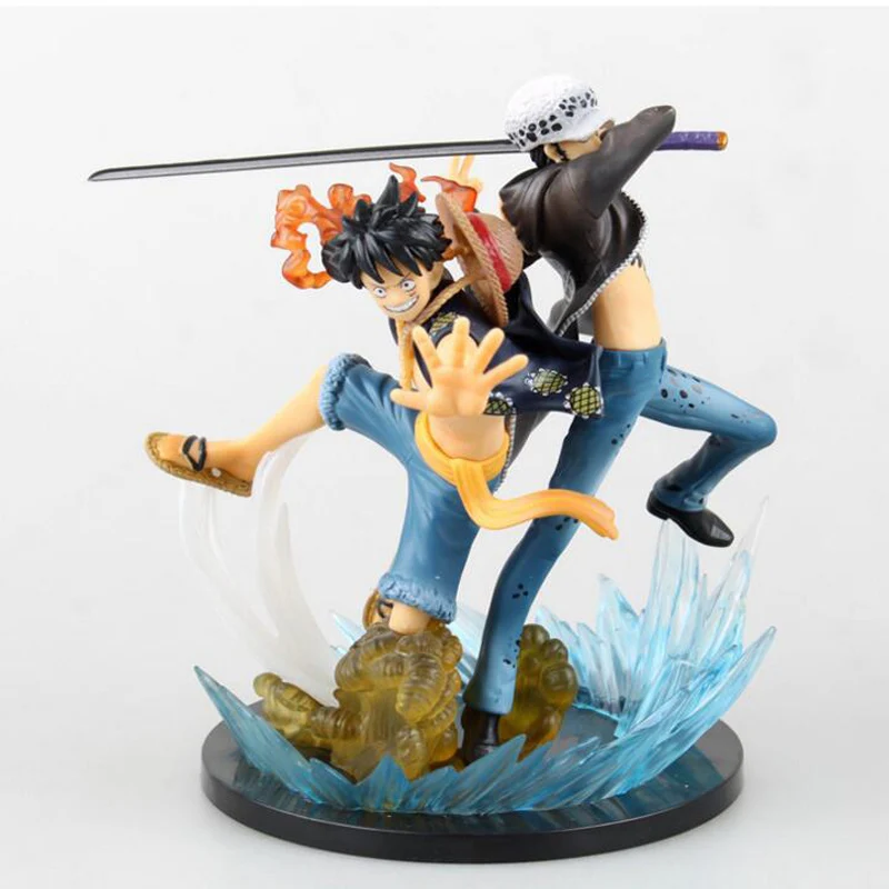

17cm Anime One Piece Monkey D Luffy Trafalgar Law 5 Anniversary PVC children gifts Action Figure Collectible Model Toy T5521