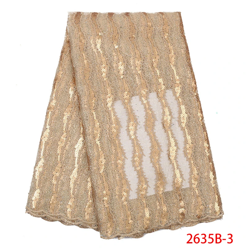 Последняя французская кружевная ткань высокого качества органза с кружевом в африканском стиле ткань нигерийское кружево Материал 5 ярдов для платьев KS2635B-3