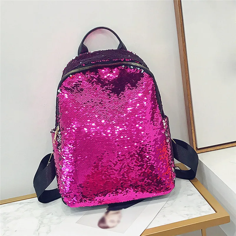 Модная школьная сумка с блестками для девочек, рюкзак, Студенческая дорожная сумка через плечо, сумка для путешествий на молнии