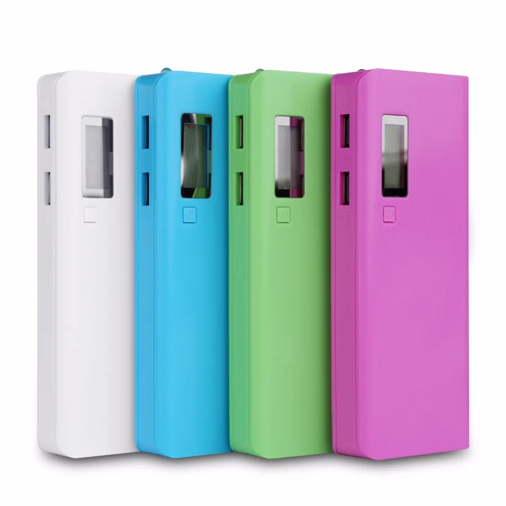 

Dual USB Output Ports 5x18650 Battery Power Bank Shell Case Box LCD Display With Flashlight
