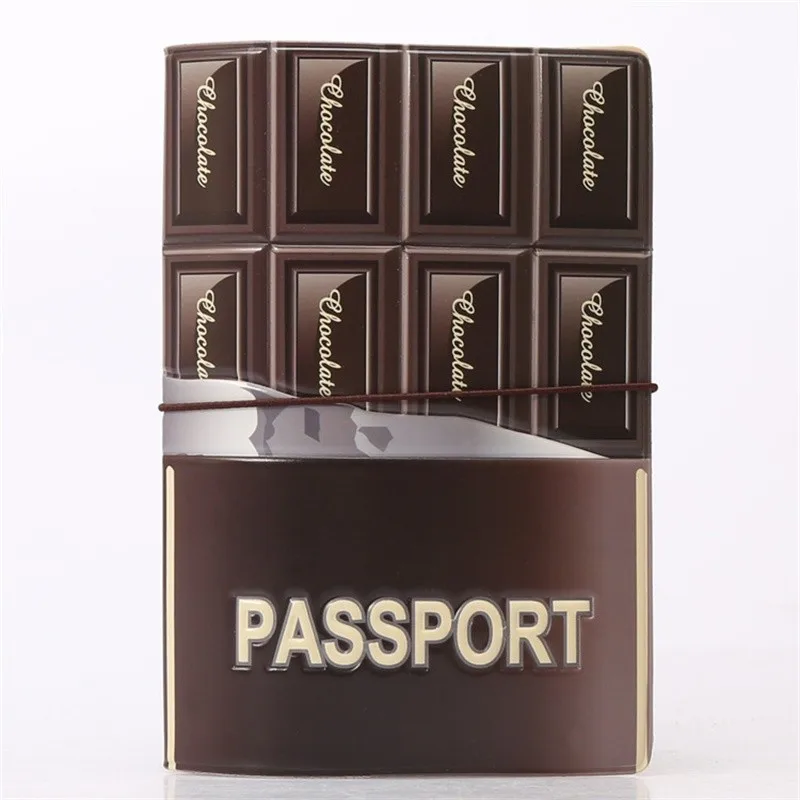 Горячая ПВХ кожа шоколадный черный держатель для паспорта, 14*9,6 см сумка для шоколадных карт бизнес путешествия 3D обложка для паспорта
