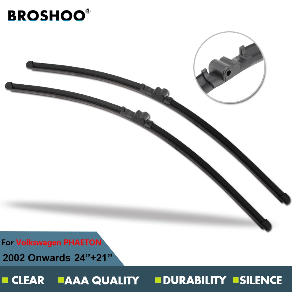 BROSHOO Car Wiper Blade For Volkswagen Phaeton , 24+21 Inch Soft Rubber