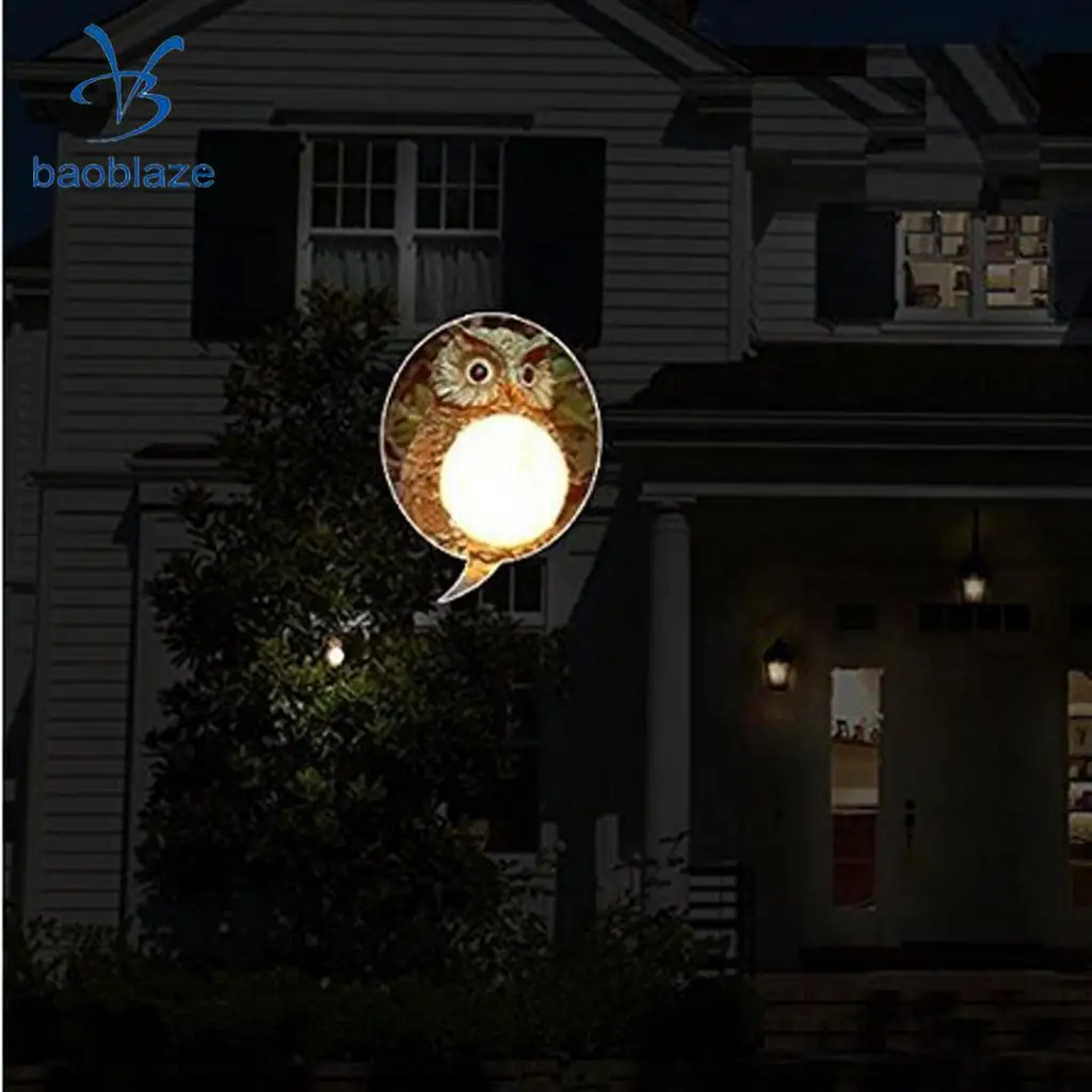 Solar Powered Decorative Garden Ornament Animal Birds Pathway Owl LED Light