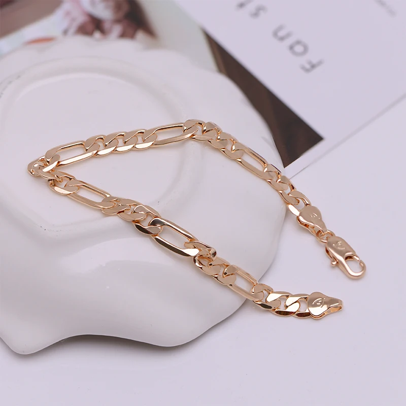 MxGxFam (19 5 см * 6 мм) Стандартная мужская бижутерия золотого цвета 18 K без свинца и