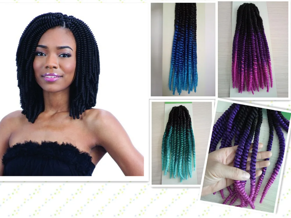 blue two tone braiding hair