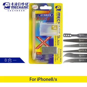 

MECHANIC The Newest 6-in-1 double-headed rotary shank BGA CPU Chip removal glue removal blades kit for iphone8/X