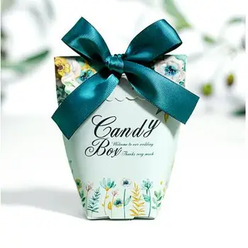 

Free shipping 200pcs/lot marble silver green wedding paper chocolate boxes , DMYN3