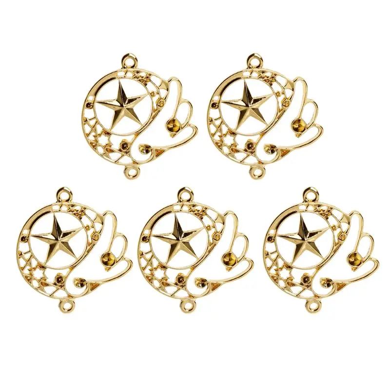 

5Pcs Magic Wing Star Blank Resin Frame Pendant Open Bezel Setting Jewelry Making