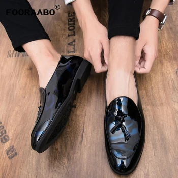 

Pointed Toe Mens Dress Shoes Leather Loafers 2019 Luxury Wedding Shoes Floral Print Men Flats Office wedding party Formal Shoes