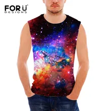 FORUDESIGNS/мужская майка для фитнеса, одежда 3D Galaxy Space Man, майка для занятий бодибилдингом, без рукавов, удобная мышечная рубашка, майка